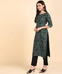 Kurti Pant Set for Women - Crepe Long Straight Printed Kurta with Pant-thumb2