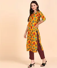 Kurti Pant Set for Women - Crepe Long Straight Printed Kurta with Pant-thumb2