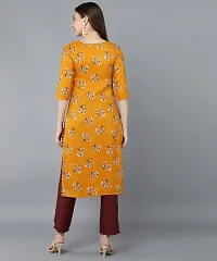 Kurti Pant Set for Women - Crepe Long Straight Printed Kurta with Pant-thumb1