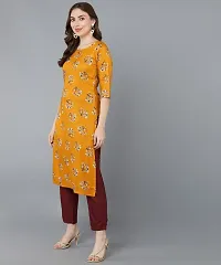 Kurti Pant Set for Women - Crepe Long Straight Printed Kurta with Pant-thumb2