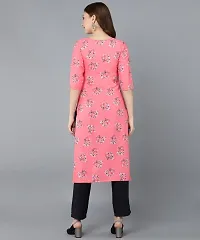 Kurti Pant Set for Women - Crepe Long Straight Printed Kurta with Pant-thumb1