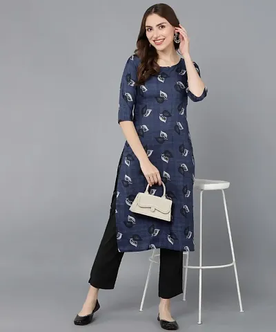 Fancy Crepe A-Line Printed  Kurta Bottom Set