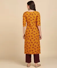 Kurti Pant Set for Women - Crepe Long Straight Printed Kurta with Pant-thumb1