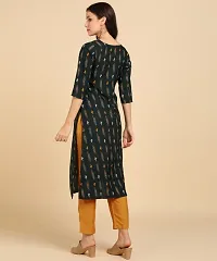 Kurti Pant Set for Women - Crepe Long Straight Printed Kurta with Pant-thumb1