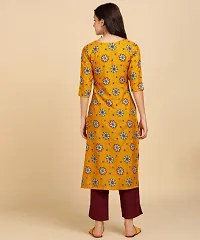 Kurti Pant Set for Women - Crepe Long Straight Printed Kurta with Pant-thumb1