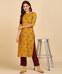 Kurti Pant Set for Women - Crepe Long Straight Printed Kurta with Pant-thumb2