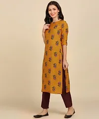 Kurti Pant Set for Women - Crepe Long Straight Printed Kurta with Pant-thumb2