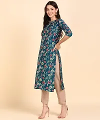 Kurti Pant Set for Women - Crepe Long Straight Printed Kurta with Pant-thumb2