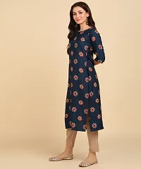 Kurti Pant Set for Women - Crepe Long Straight Printed Kurta with Pant-thumb2