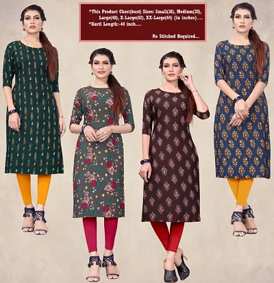 Fancy Combo of 4 Crepe Kurti