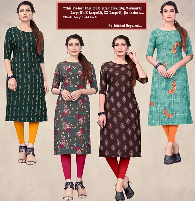 Fancy Combo of 4 Crepe Kurti