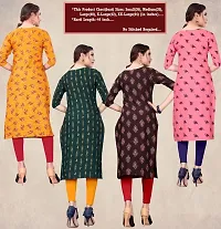 Womens Crepe Straight Cut Kurti ( Combo Pack Of 4 Pcs )-thumb1