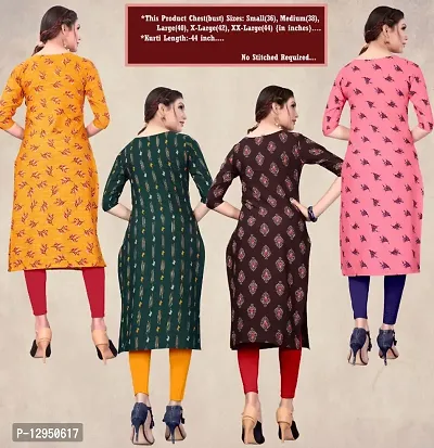 Womens Crepe Straight Cut Kurti ( Combo Pack Of 4 Pcs )-thumb2