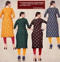 Womens Crepe Straight Cut Kurti ( Combo Pack Of 4 Pcs )-thumb1