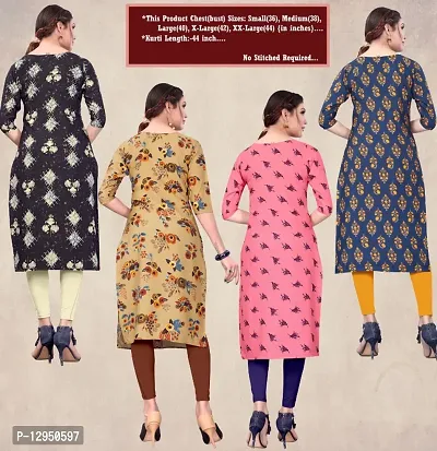 Womens Crepe Straight Cut Kurti ( Combo Pack Of 4 Pcs )-thumb2