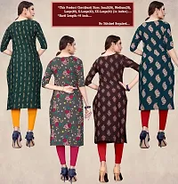 Womens Crepe Straight Cut Kurti ( Combo Pack Of 4 Pcs )-thumb1