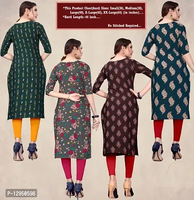 Womens Crepe Straight Cut Kurti ( Combo Pack Of 4 Pcs )-thumb2