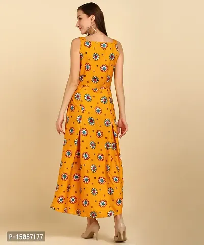 Stylish Crepe Yellow Printed Dress For Women-thumb4