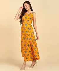 Stylish Crepe Yellow Printed Dress For Women-thumb4