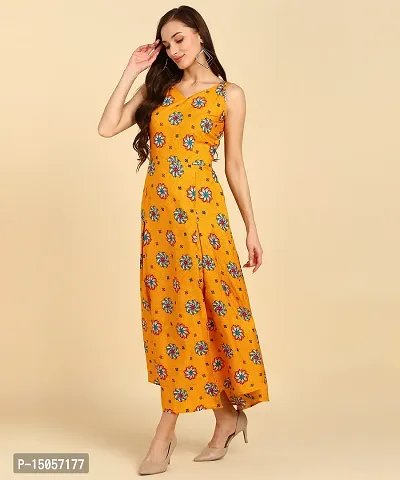 Stylish Crepe Yellow Printed Dress For Women-thumb5