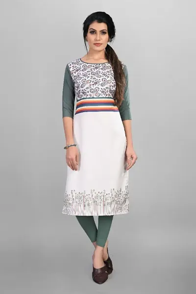 New Ethnic 4 You Women Crepe Straight Cut Kurti