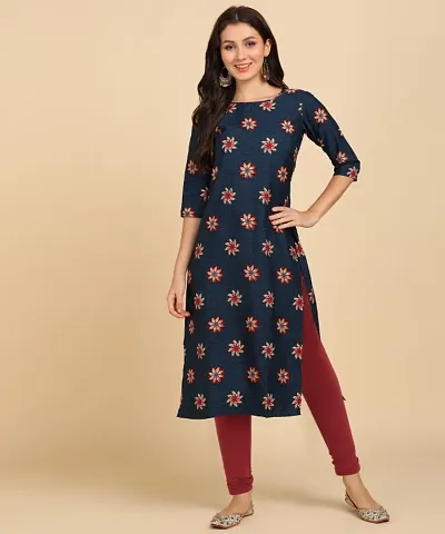 Womens Regular Crepe Fit Aline Kurti