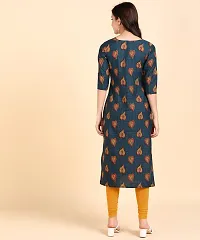 Women Printed Kurta  (Blue)-thumb2