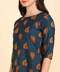 Women Printed Kurta  (Blue)-thumb3