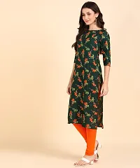 Women Printed Kurta  (Green)-thumb1