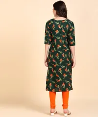 Women Printed Kurta  (Green)-thumb3