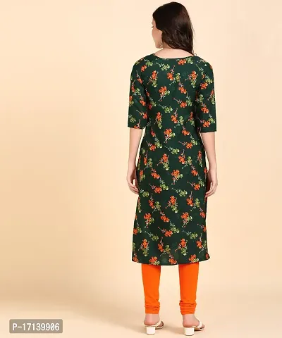 Women Printed Kurta  (Green)-thumb4