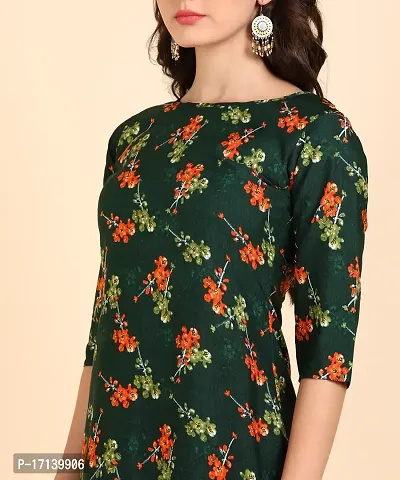 Women Printed Kurta  (Green)-thumb3