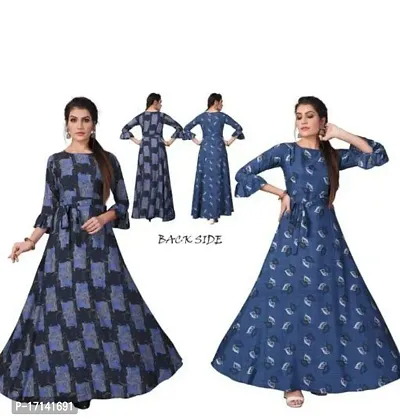 Attractive Crepe Gowns for Women  - Pack of 2