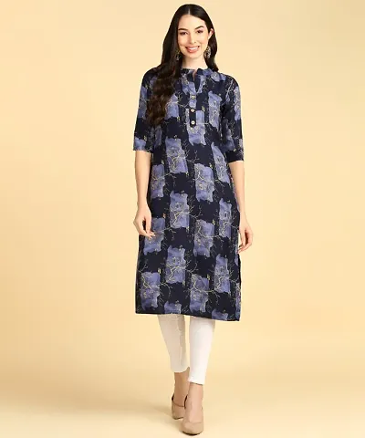 Womens Printed Crepe Button kurti