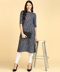 Womens printed Crepe Button kurti-thumb1