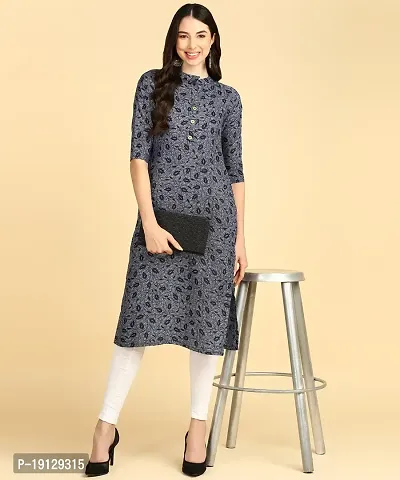 Womens printed Crepe Button kurti-thumb2