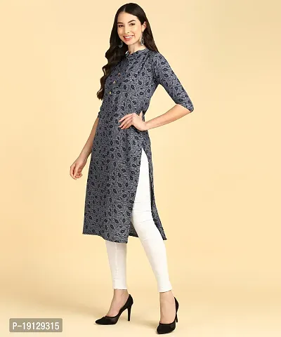 Womens printed Crepe Button kurti-thumb3