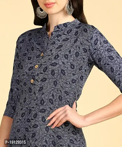 Womens printed Crepe Button kurti-thumb4