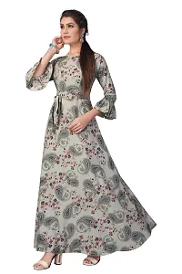 Womens Aline Grey Color Crepe Anarkali Gown-thumb1