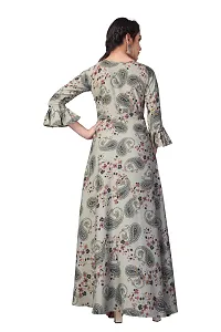 Womens Aline Grey Color Crepe Anarkali Gown-thumb3