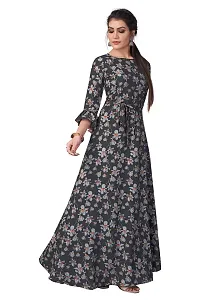 Womens Aline Black Color Crepe Anarkali Gown-thumb2