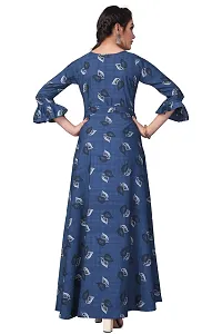 Womens Aline Blue Color Crepe Anarkali Gown-thumb1