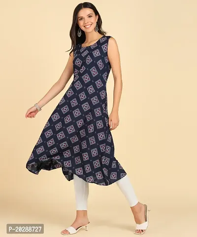 Womens Casual Wear Sleeveless Round Kurtis-thumb4