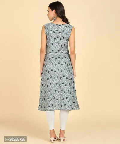 Womens Casual Wear Sleeveless Round Kurtis-thumb5