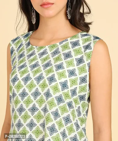 Womens Casual Wear Sleeveless Round Kurtis-thumb4