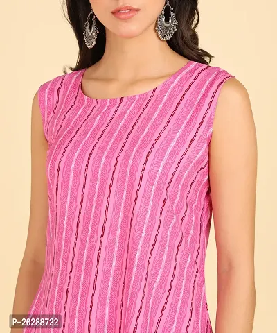 Womens Casual Wear Sleeveless Round Kurtis-thumb5