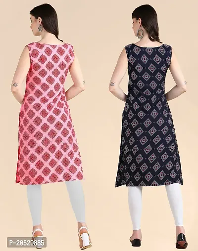 Womens Sleeveless Crepe Printed Kurta Pack Of 2-thumb4