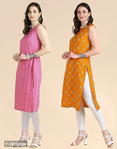 Womens Sleeveless Crepe Printed Kurta Pack Of 2-thumb5