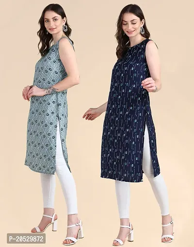 Womens Sleeveless Crepe Printed Kurta Pack Of 2-thumb5