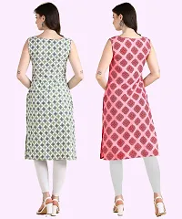 Womens Sleeveless Crepe Printed Kurta Pack Of 2-thumb1